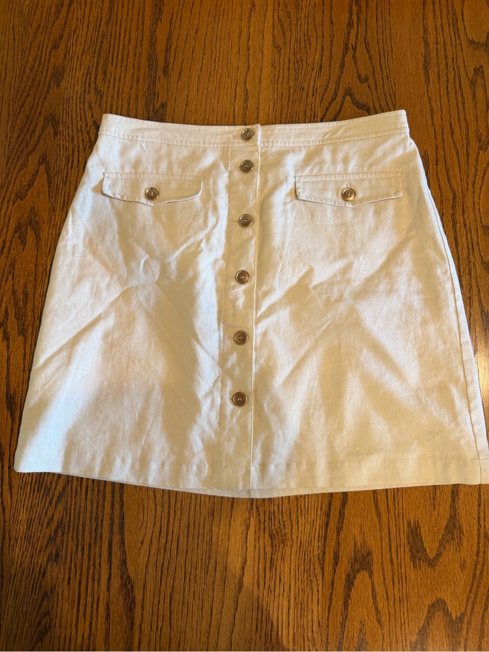 J.CREW Button Down Linen Straight Midi Skirt - 8